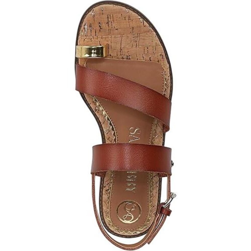 NWT Sam & Libby Womens Strappy Perris Flat Sandal J5247S1200 Amber Brown 6.5M - Picture 4 of 13